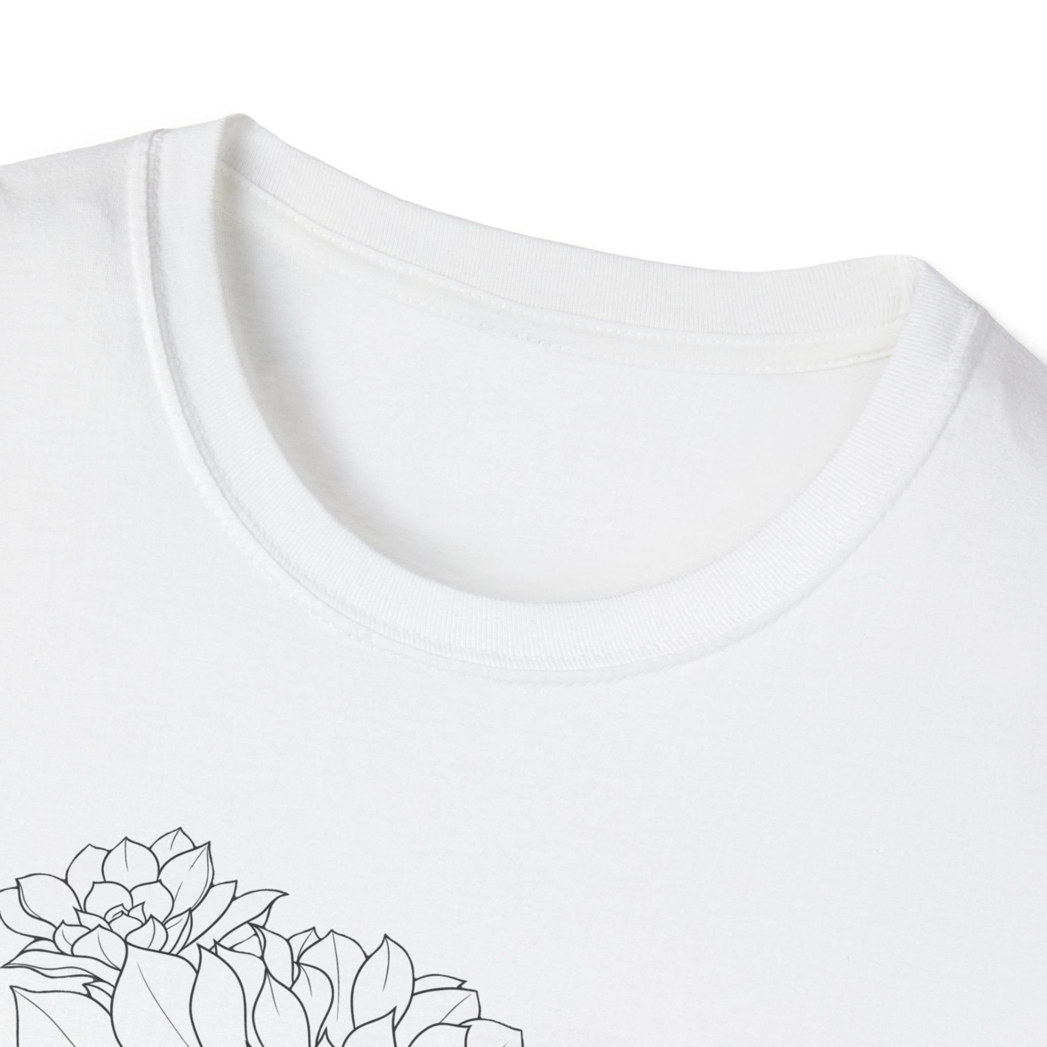 Succulent Sketch Unisex T‑Shirt — Minimalist Floral Line Art Tee