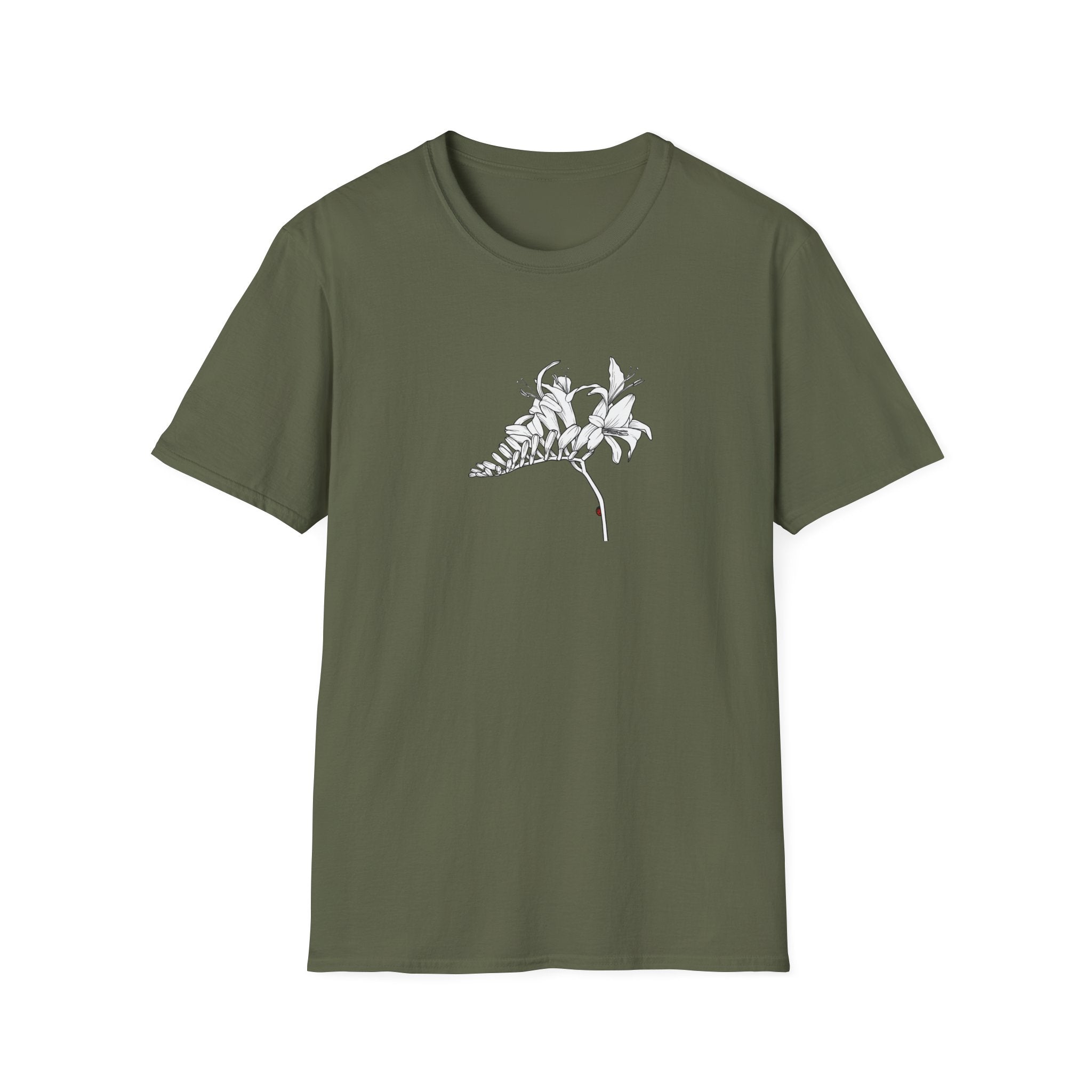 Lucifer Flower Sketch Unisex T‑Shirt — Minimalist Floral Line Art Tee
