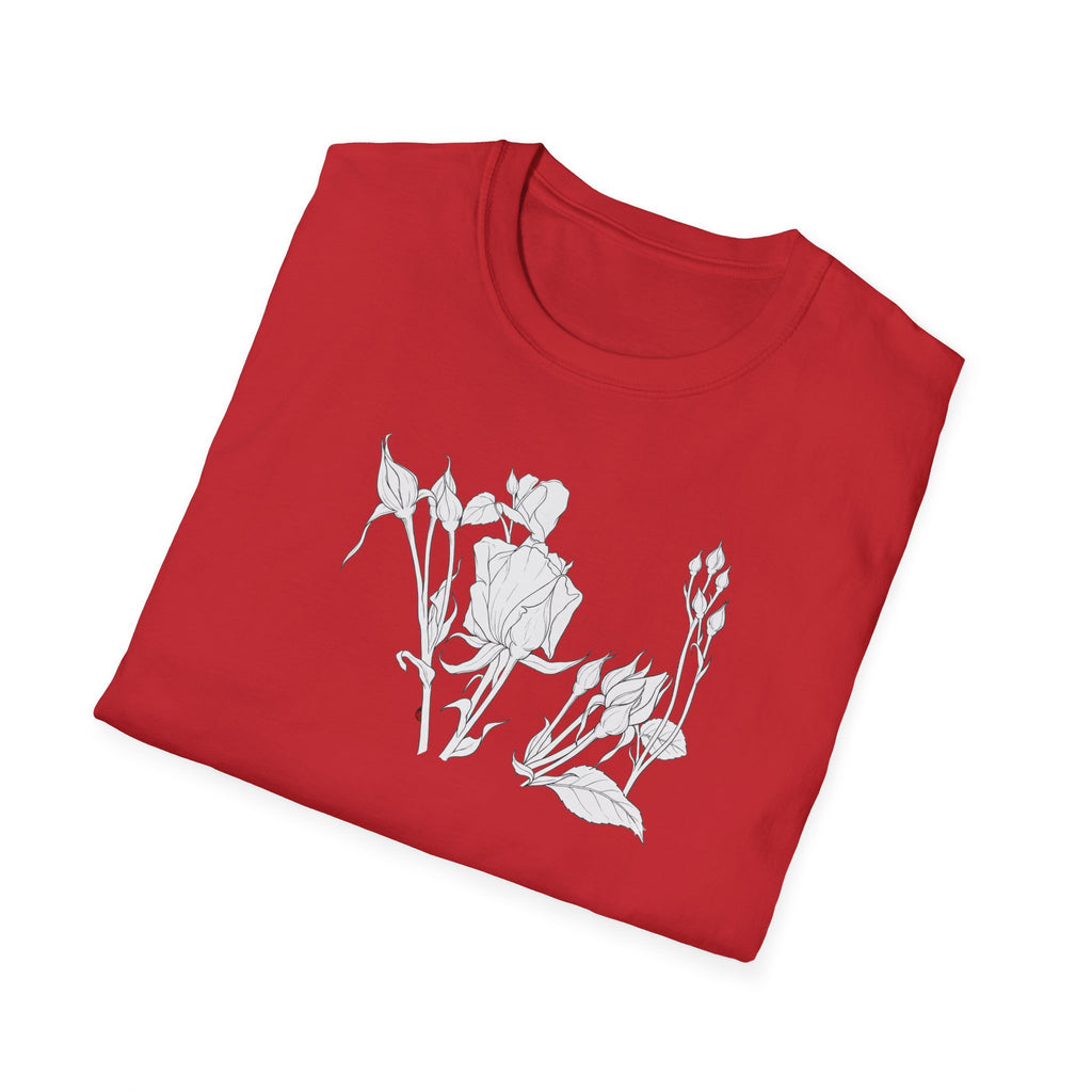 Roesbuds Sketch Unisex T‑Shirt — Minimalist Floral Line Art Tee