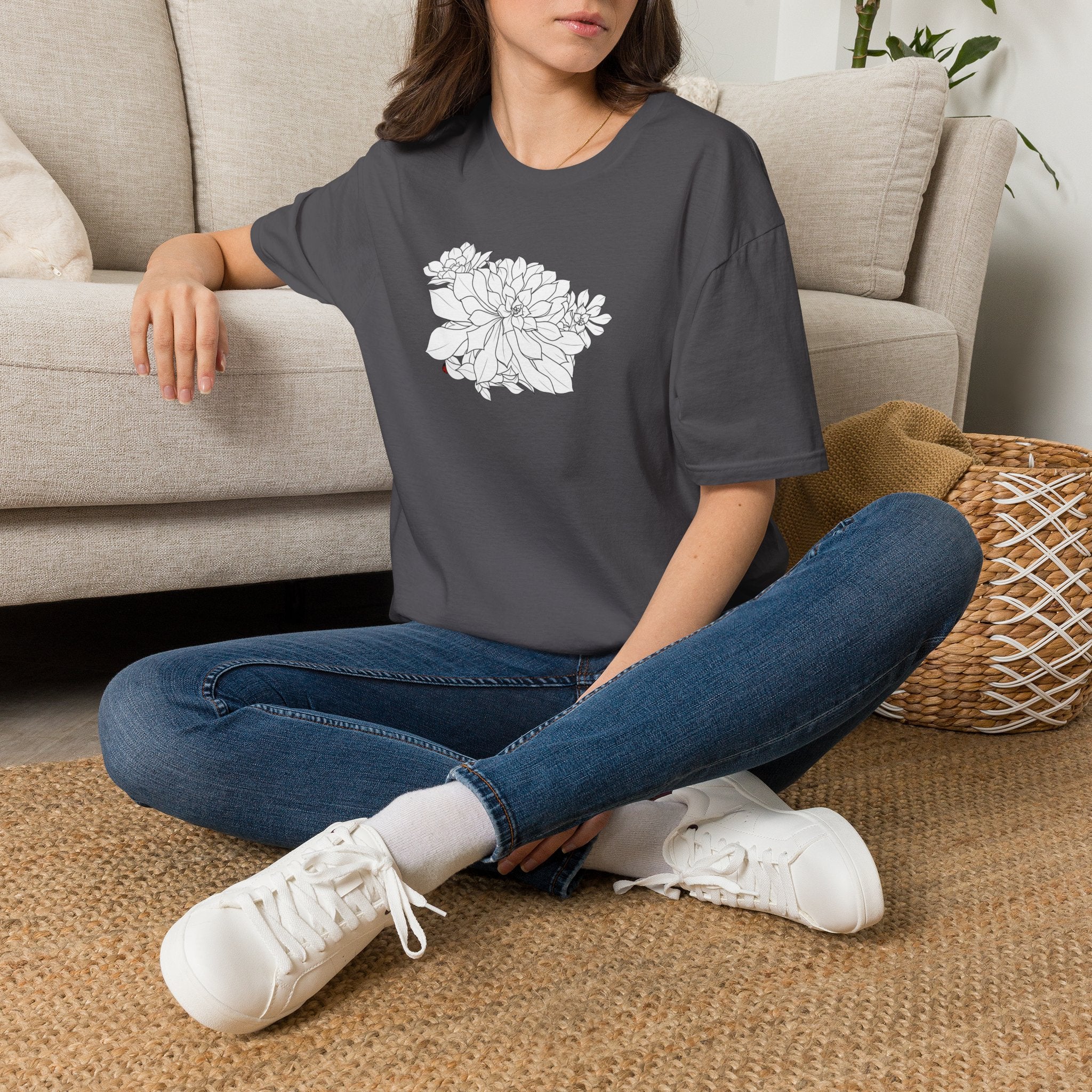 Succulent Sketch Unisex T‑Shirt — Minimalist Floral Line Art Tee