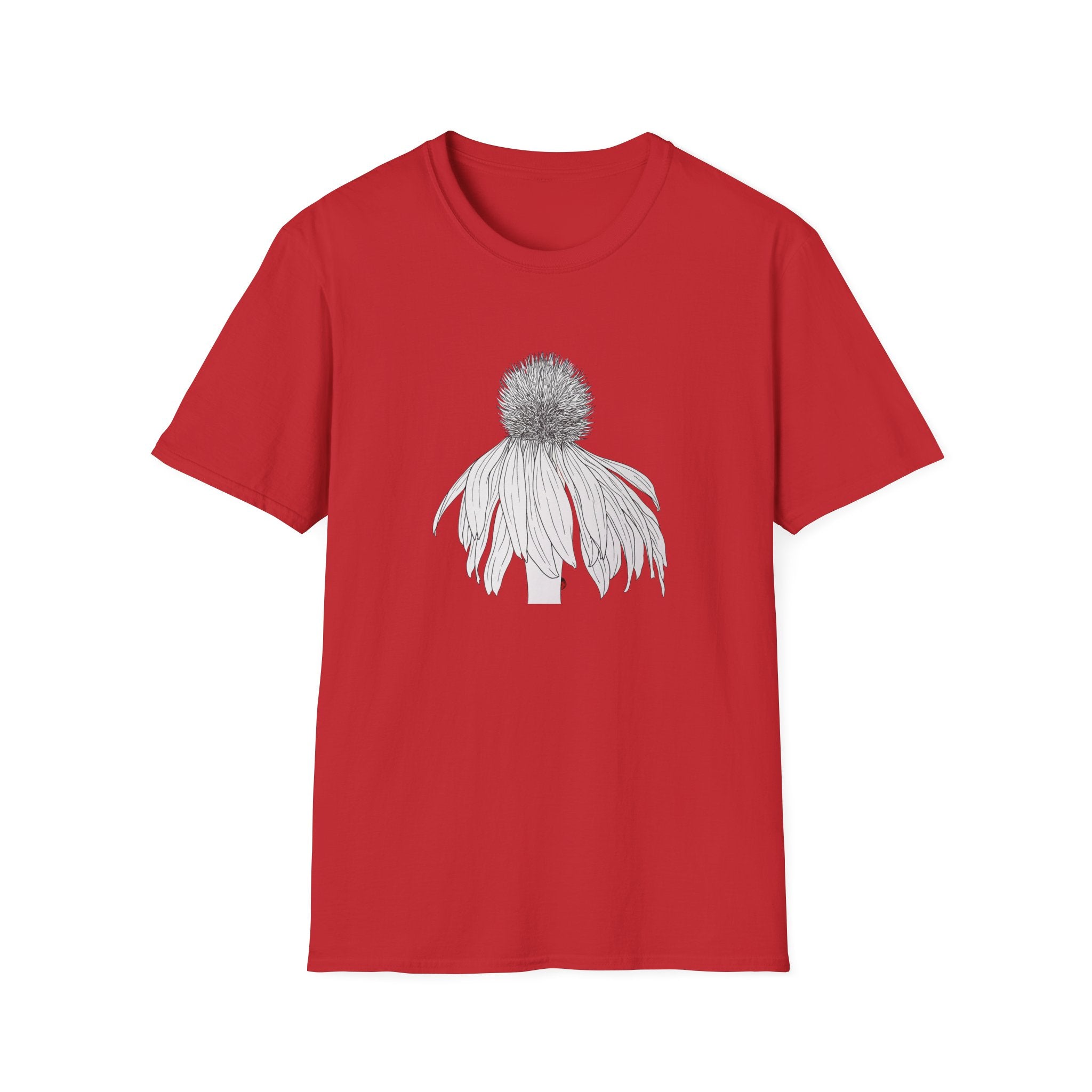 Coneflower Sketch Unisex T‑Shirt — Minimalist Floral Line Art Tee