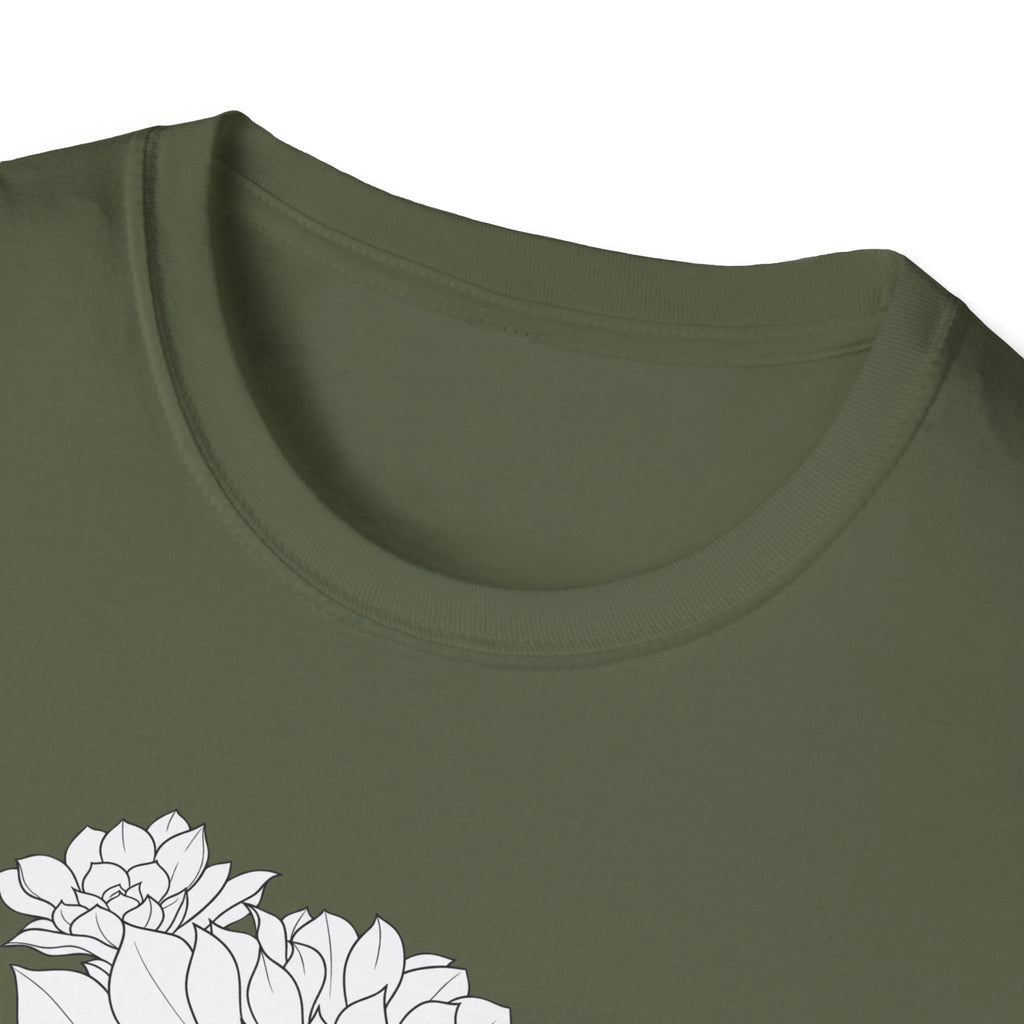Succulent Sketch Unisex T‑Shirt — Minimalist Floral Line Art Tee