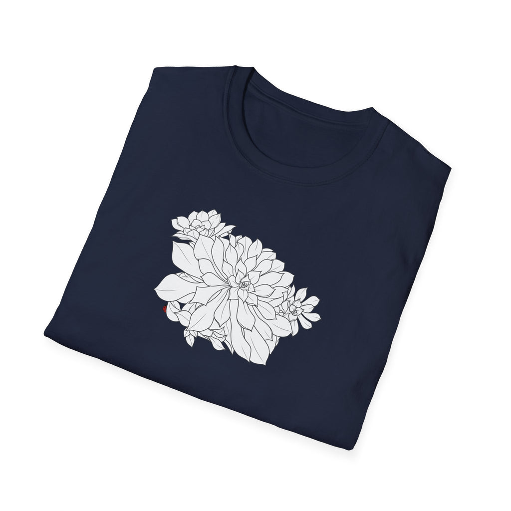 Succulent Sketch Unisex T‑Shirt — Minimalist Floral Line Art Tee