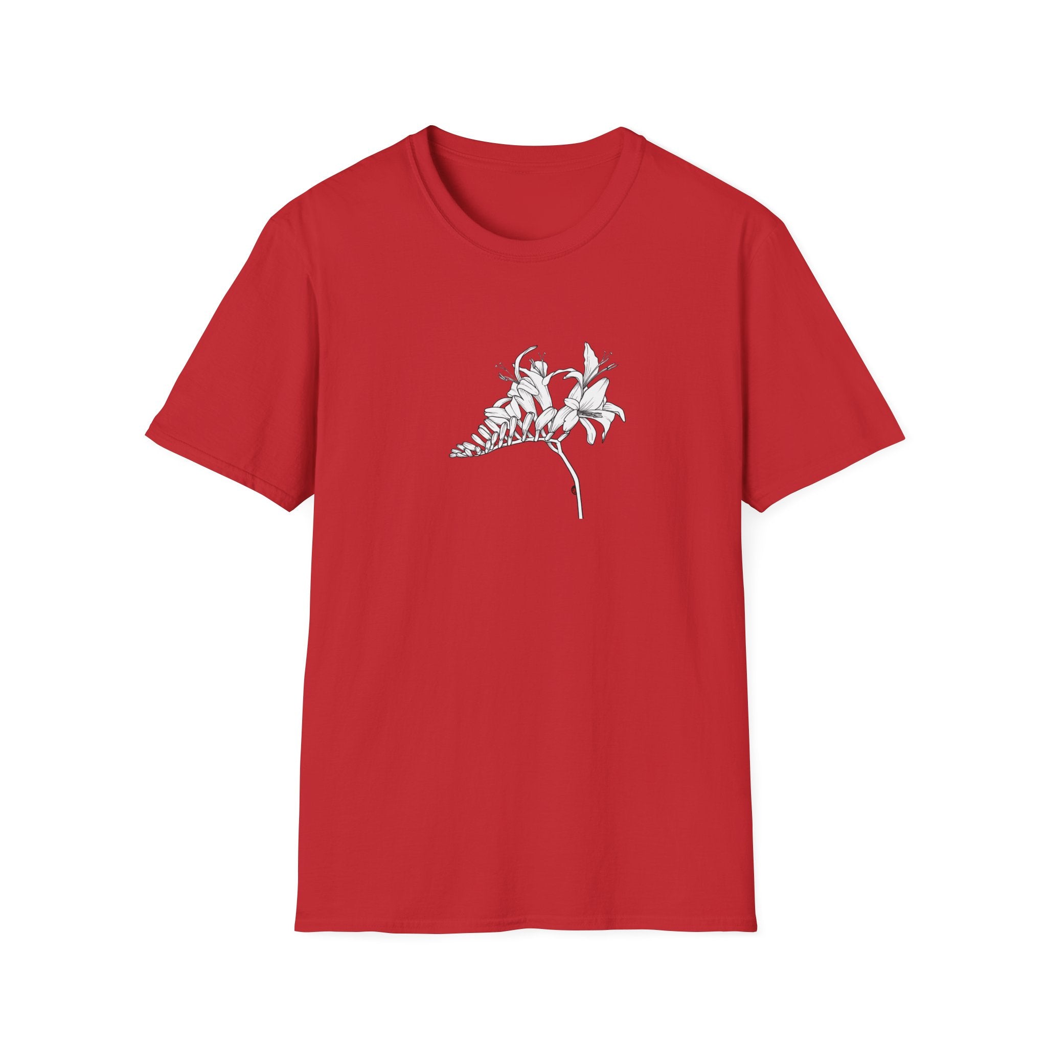 Lucifer Flower Sketch Unisex T‑Shirt — Minimalist Floral Line Art Tee