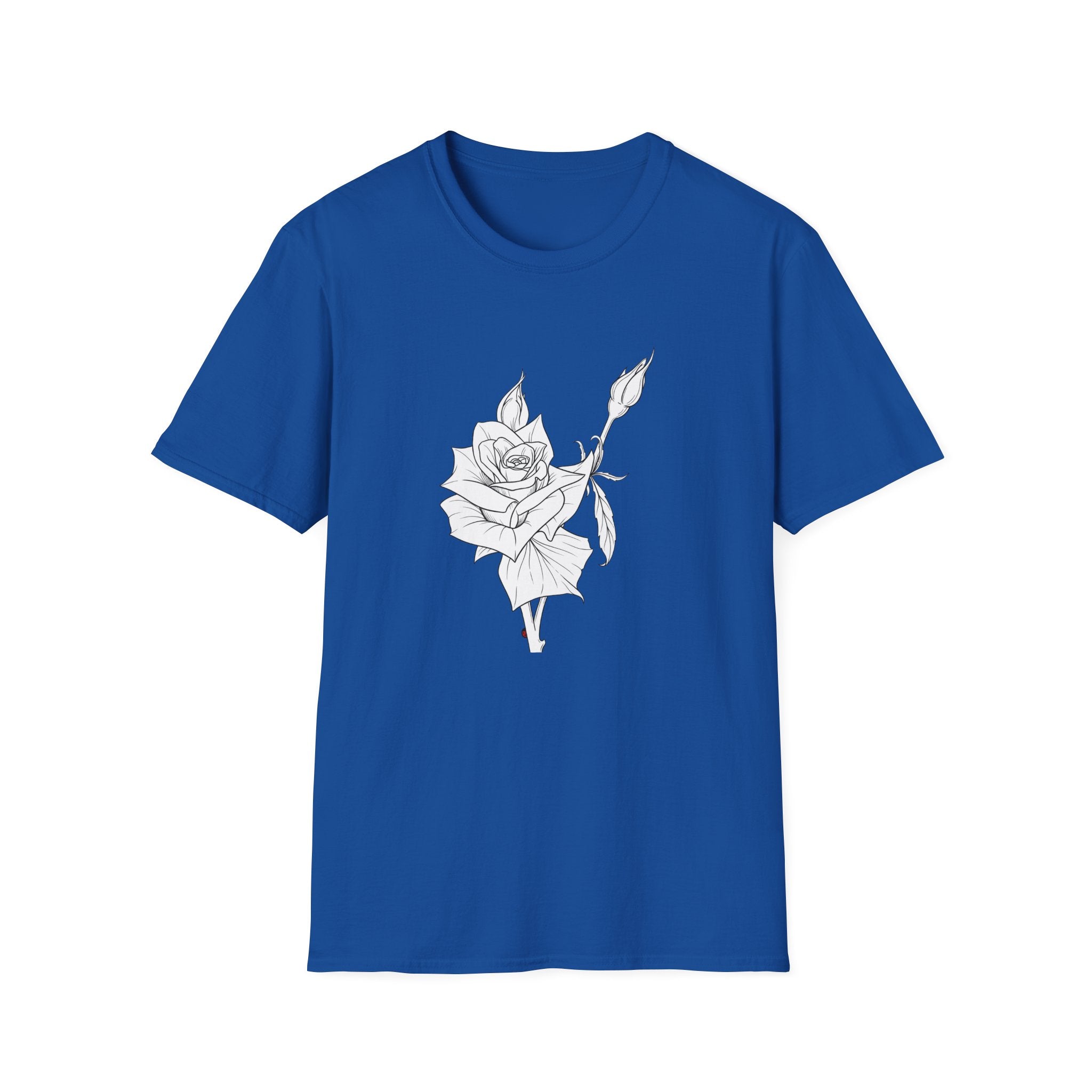 Rose Sketch Unisex T‑Shirt — Minimalist Floral Line Art Tee