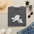Rose with leaves Sketch Unisex T‑Shirt — Minimalist Floral Line Art Tee
