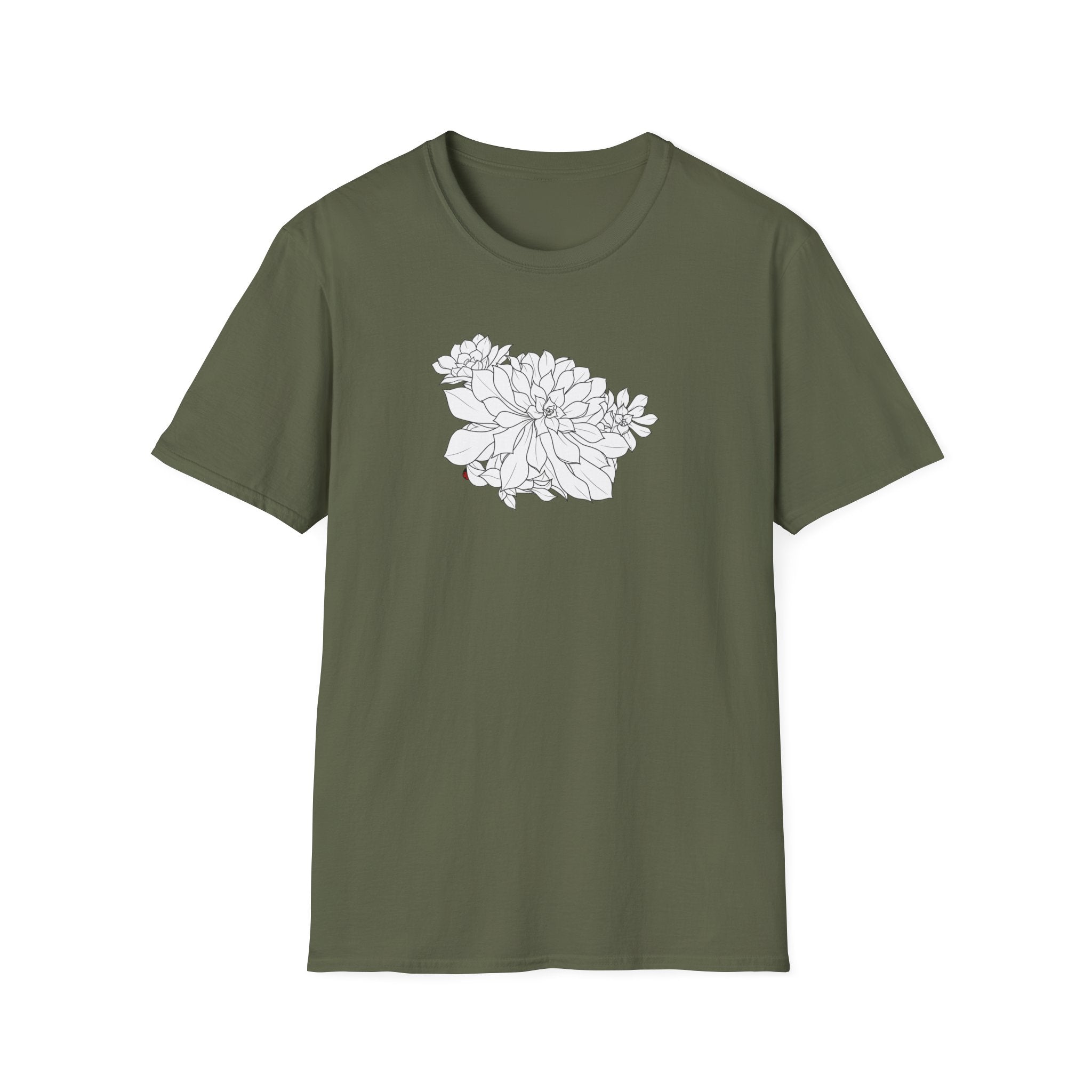 Succulent Sketch Unisex T‑Shirt — Minimalist Floral Line Art Tee