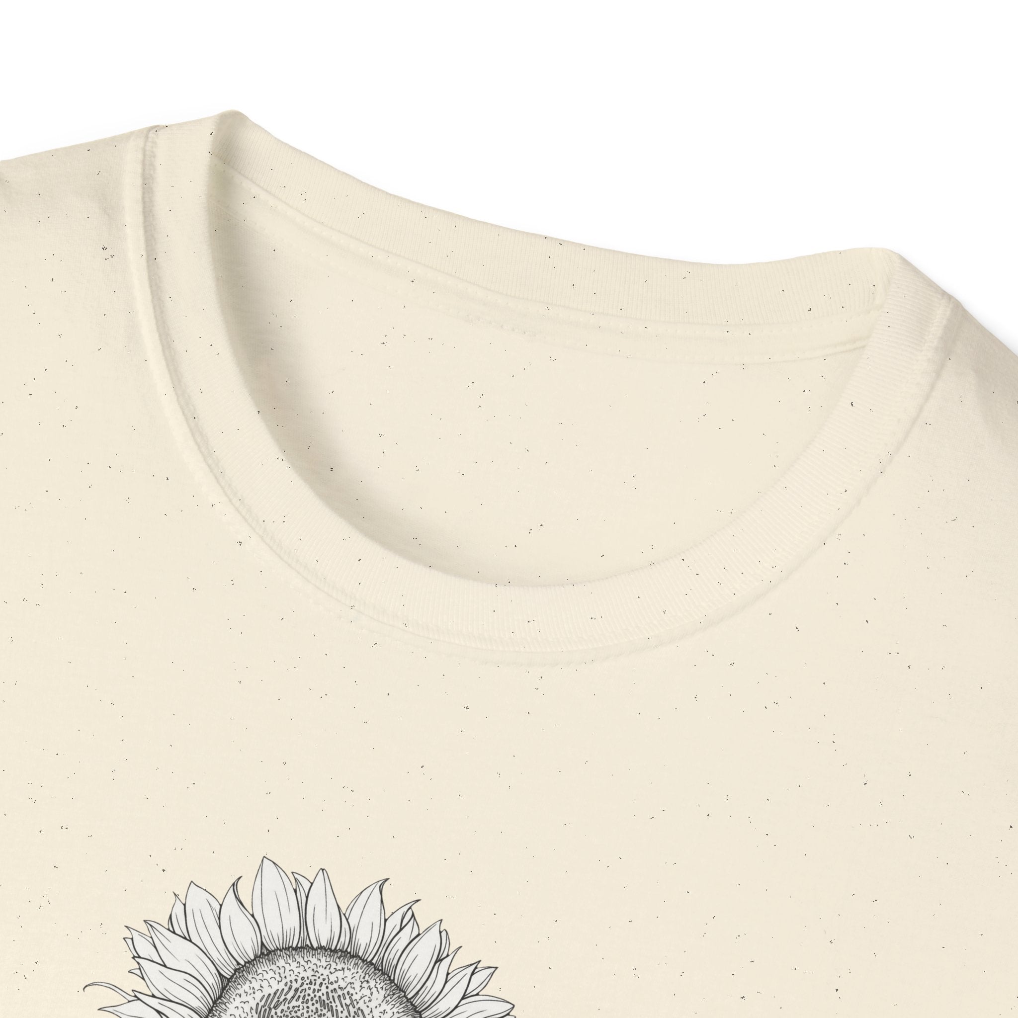 Sunflower Sketch Unisex T‑Shirt — Minimalist Floral Line Art Tee