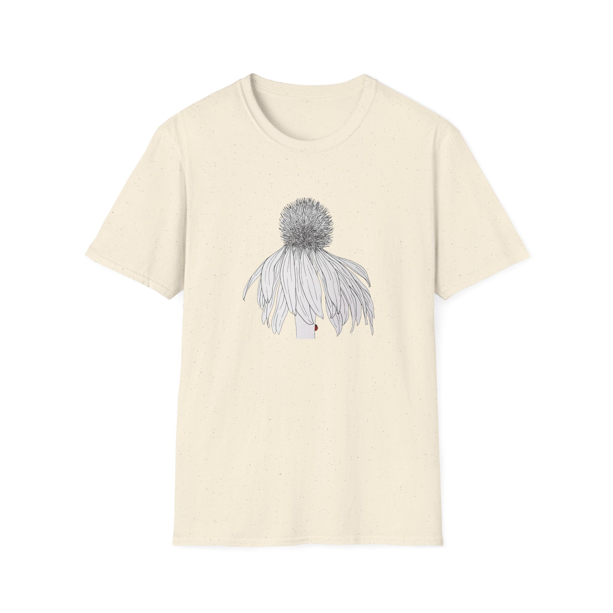 Coneflower Sketch Unisex T‑Shirt — Minimalist Floral Line Art Tee