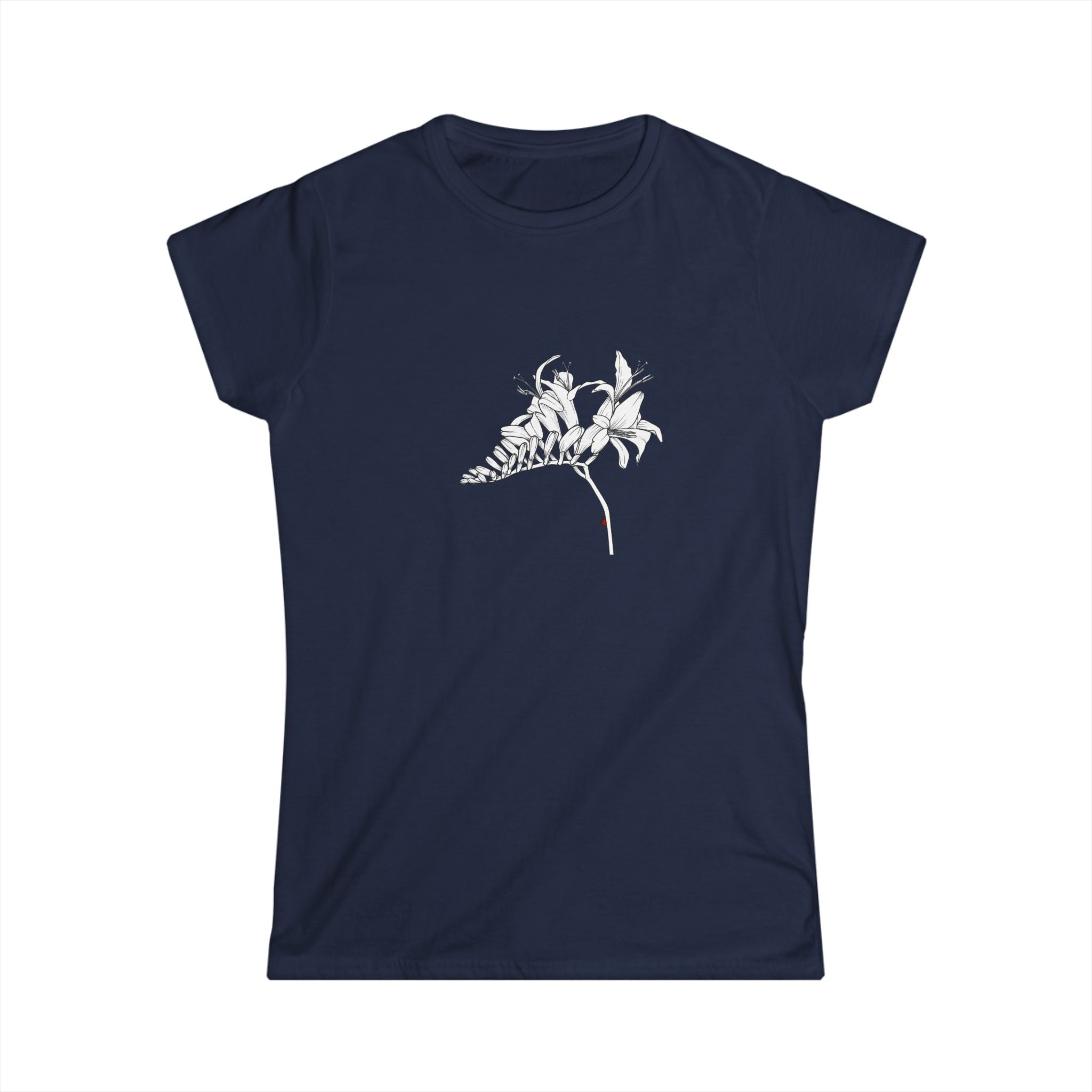 Lucifer Flower Line Art Tee — Minimal Floral Women's T-Shirt