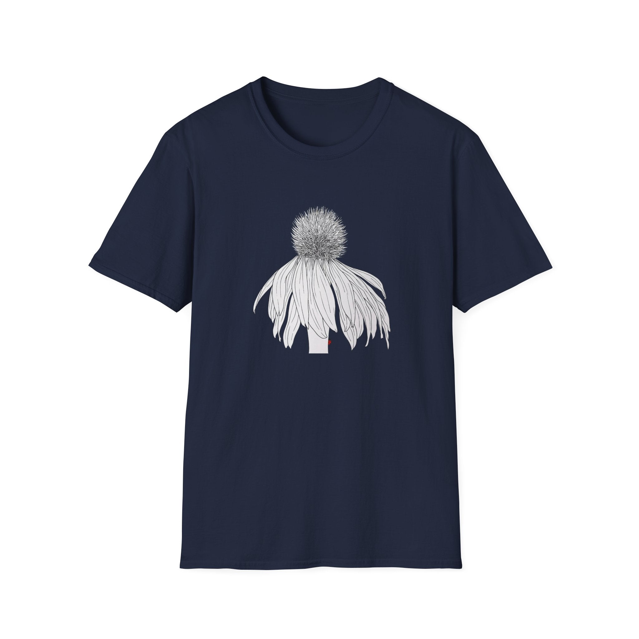 Coneflower Sketch Unisex T‑Shirt — Minimalist Floral Line Art Tee