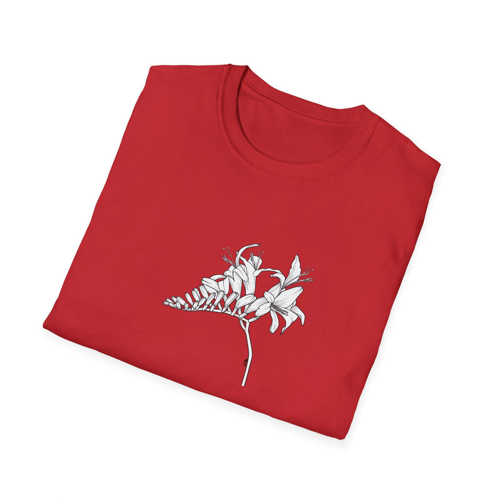 Lucifer Flower Sketch Unisex T‑Shirt — Minimalist Floral Line Art Tee