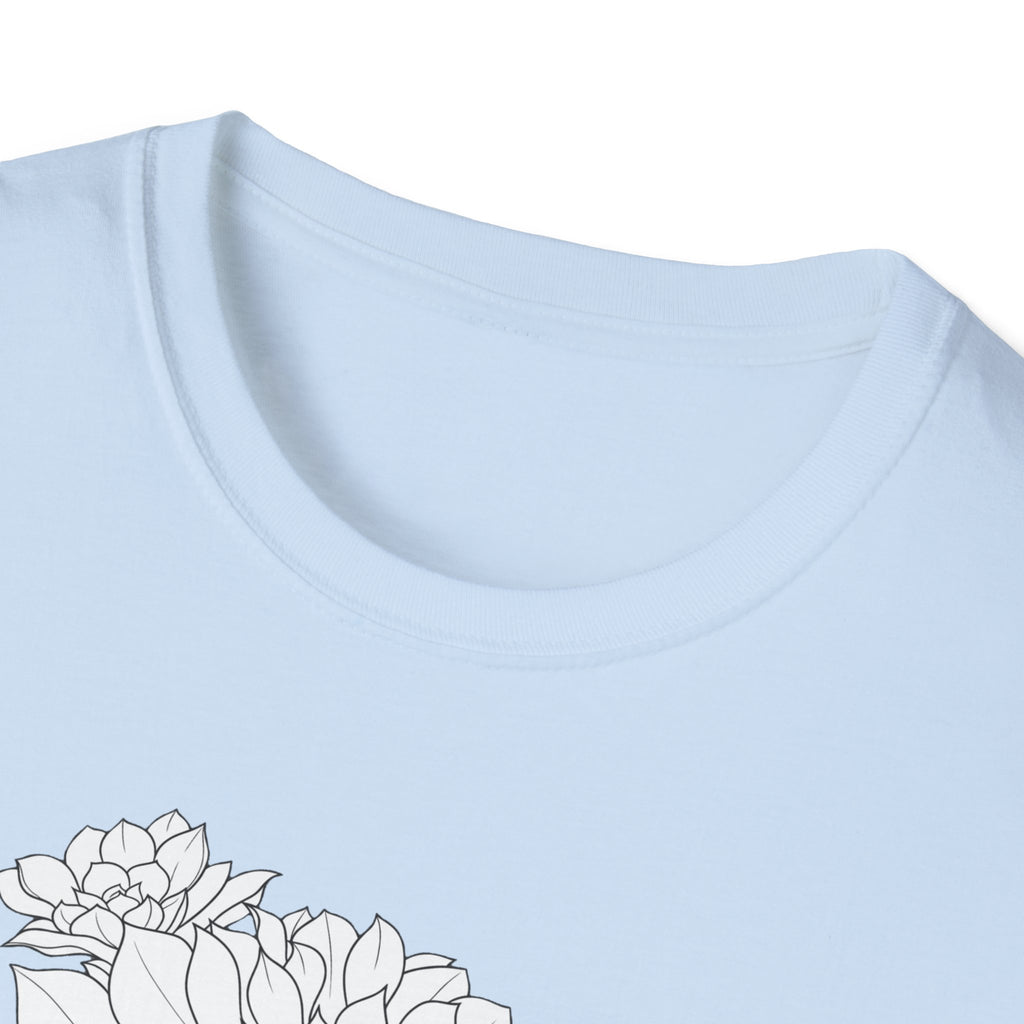 Succulent Sketch Unisex T‑Shirt — Minimalist Floral Line Art Tee