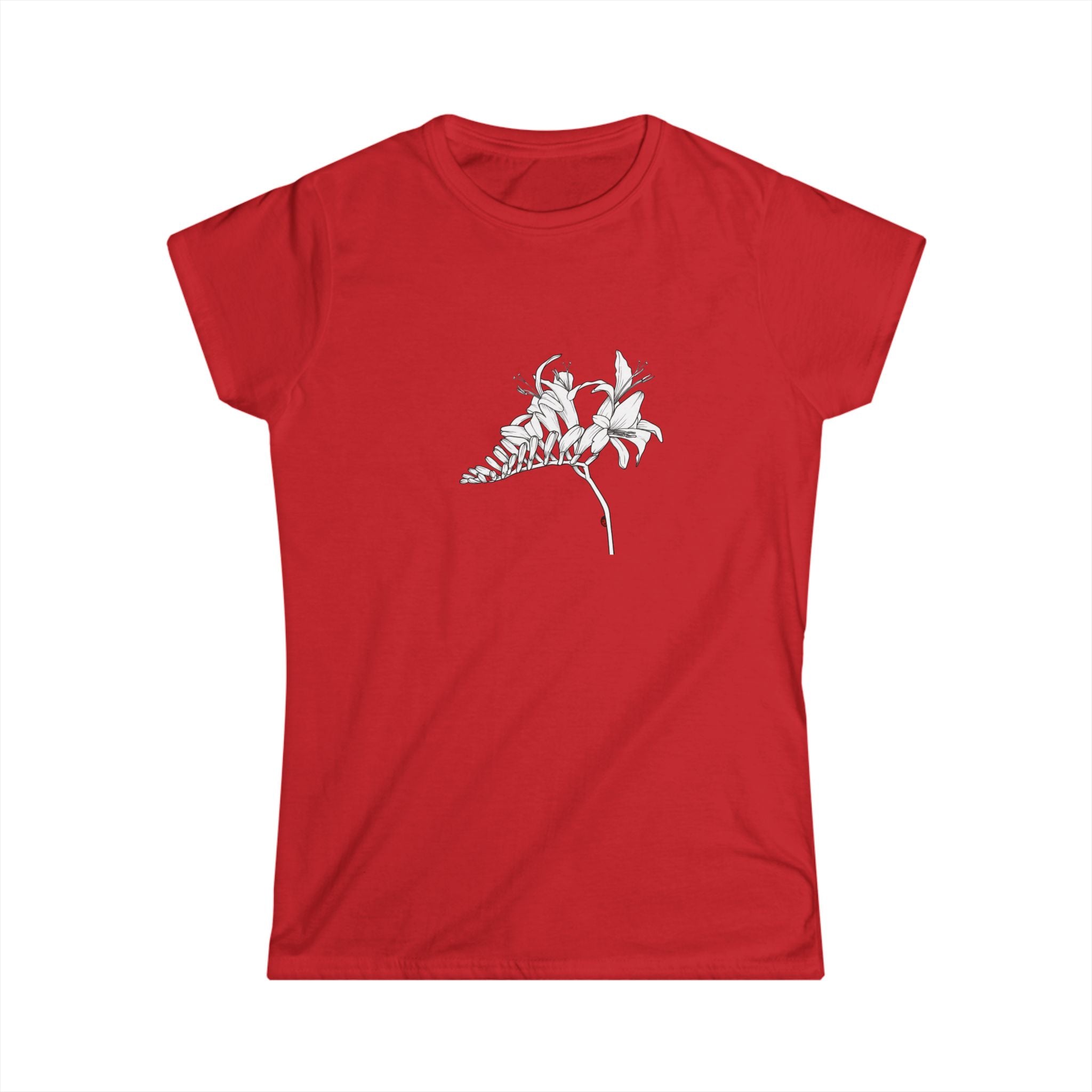 Lucifer Flower Line Art Tee — Minimal Floral Women's T-Shirt