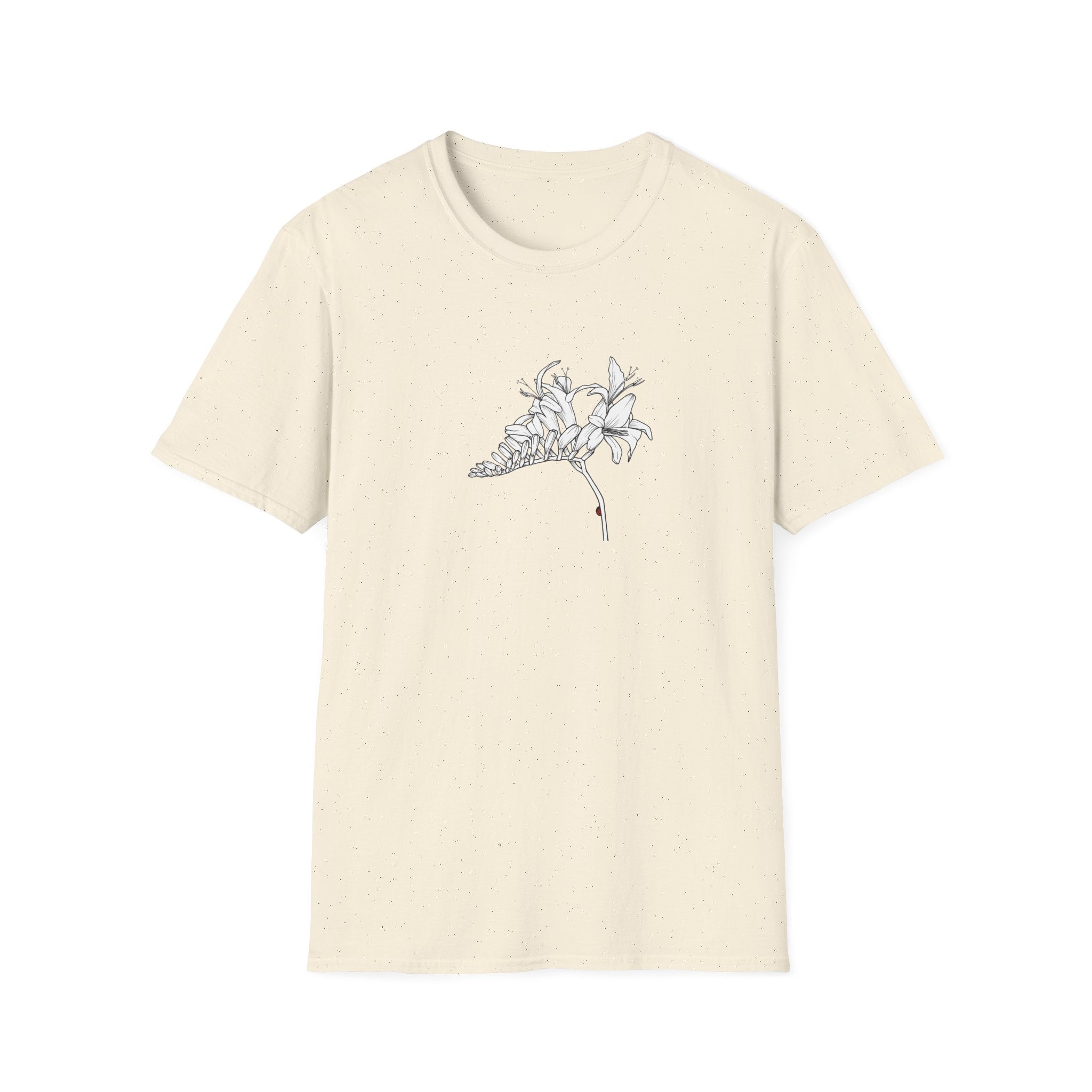 Lucifer Flower Sketch Unisex T‑Shirt — Minimalist Floral Line Art Tee